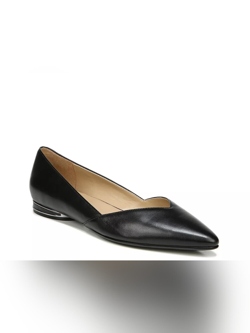 Women's Black Pointed Leather Flat - Classic Slip-On Naturalizer-Havana Flat